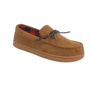 Wonder Nation Kids Tan Brown Suede Moccasin Slippers 13 - 1 Soft Fur Bed Lining